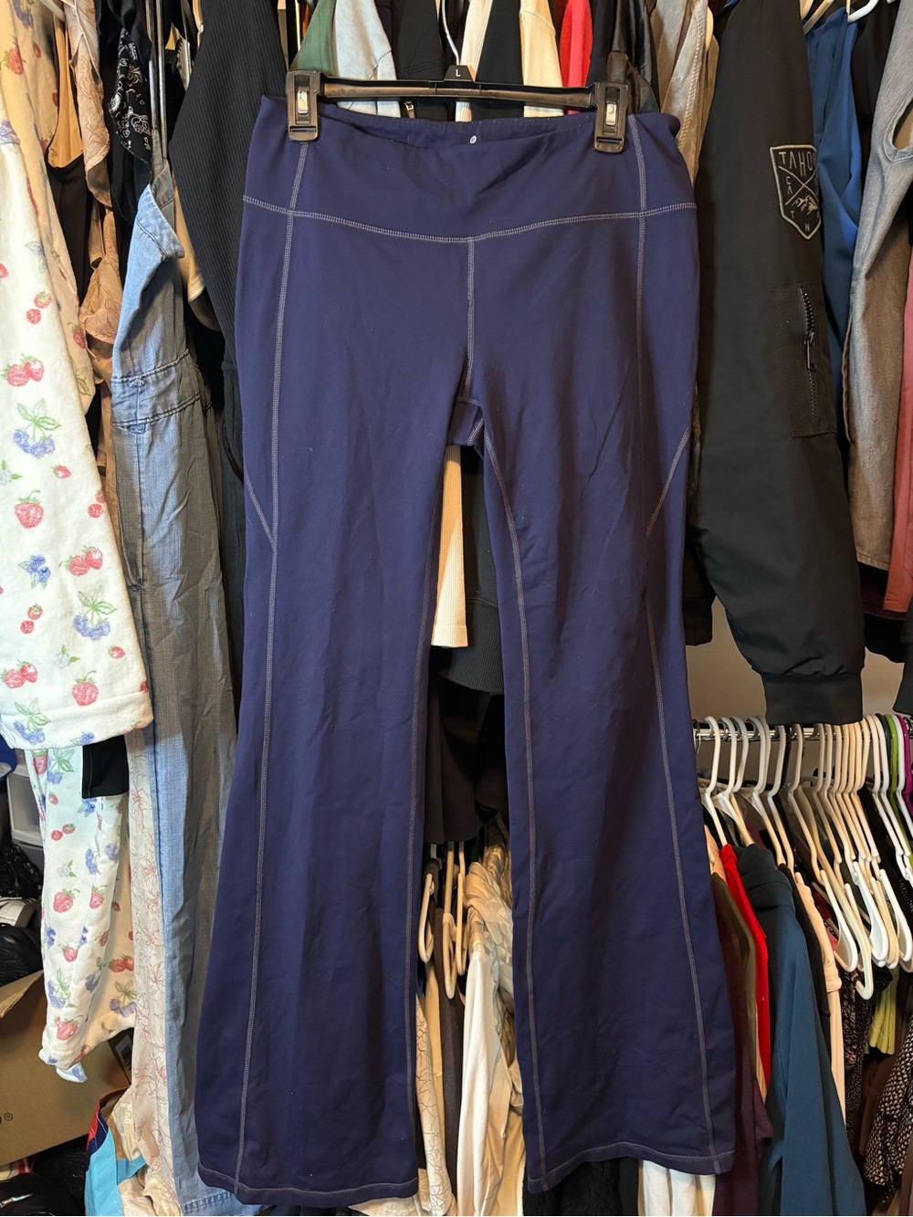Athleta Navy Flare Yoga Pants size XL tall